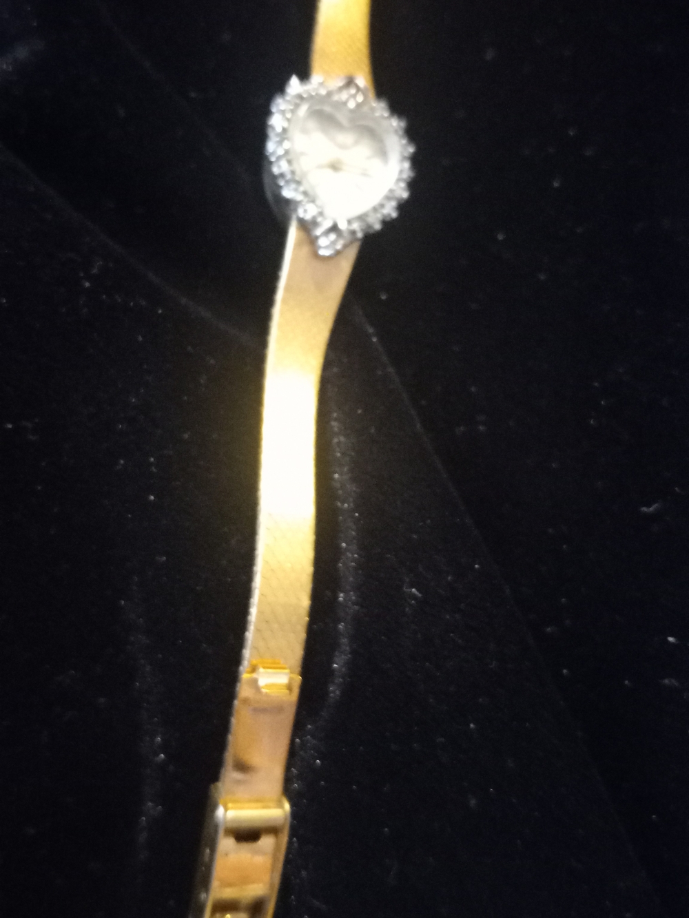 DEAUVILLE Armitron Gold Tone Heart Face Bracelet Watch